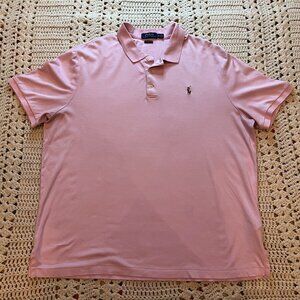 Polo Ralph Lauren Pink Short Sleeve Classic Polo Shirt 100% Cotton Size X-Large